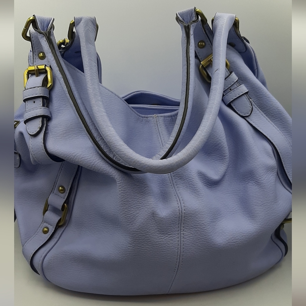 Merona Double Handle Shoulder Strap Lavendar Satchel Purse Vegan Bag